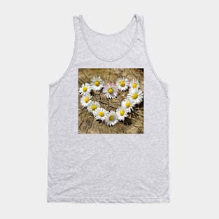 White flower Heart Tank Top